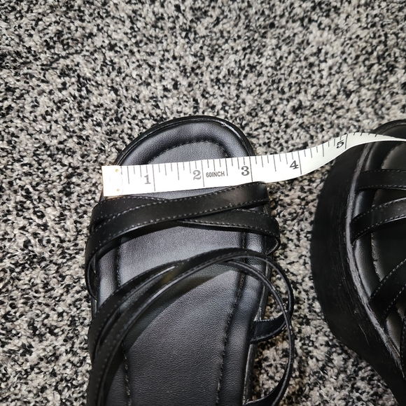 soda chunky Black Strappy sandals Thick Retro Y2k 90s*please See Photos For Size - Picture 16 of 16